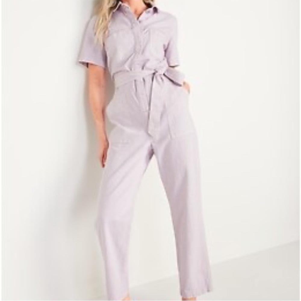 Old Navy Light Pink Short Sleeve Jumpsuit